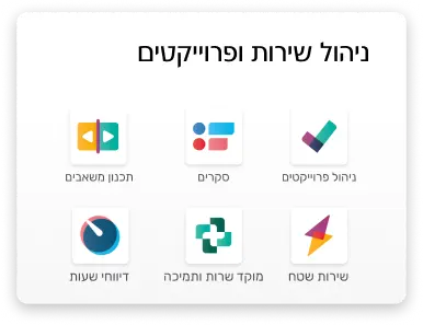 אייקונים שונים לשירותים דיגיטליים.